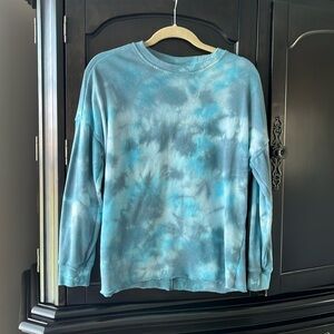 Green tea Tie-dye long sleeve shirt